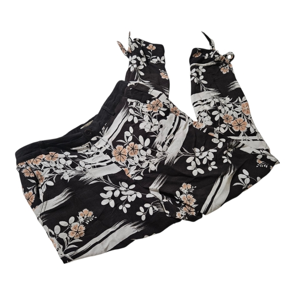 Anthropologie Elevenses Floral Tie Hem Pants Size Small - Picture 1 of 10